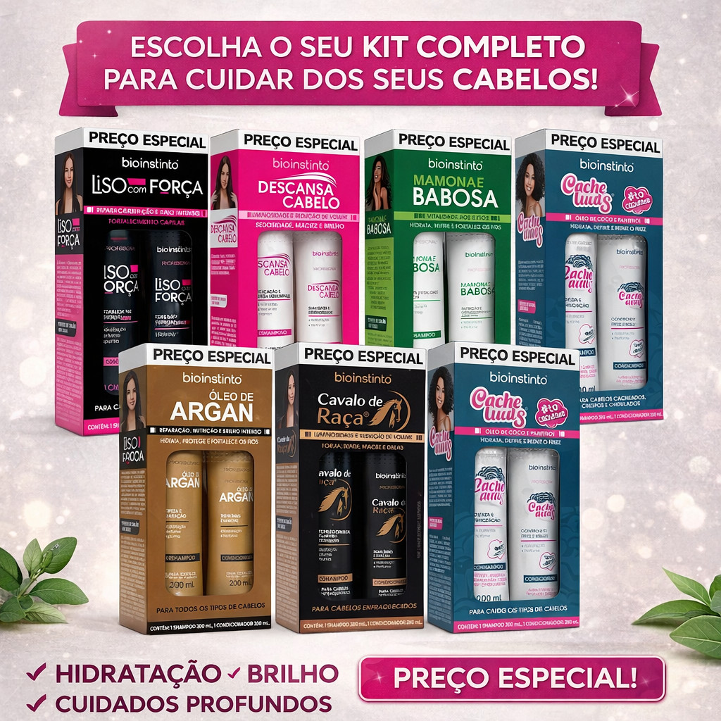Kit Shampoo e Condicionador Todos Os Tipos de Cabelos Relampago Hoje - Miniatura 2