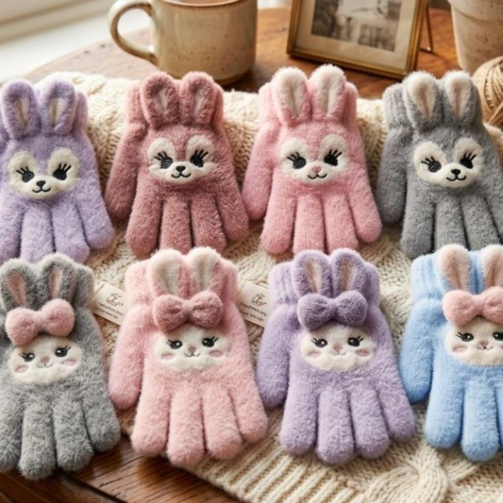 Luvas Coelhinho Para Crianças – Fofinhas, Quentes e Perfeitas Para Proteger do Frio Com Estilo