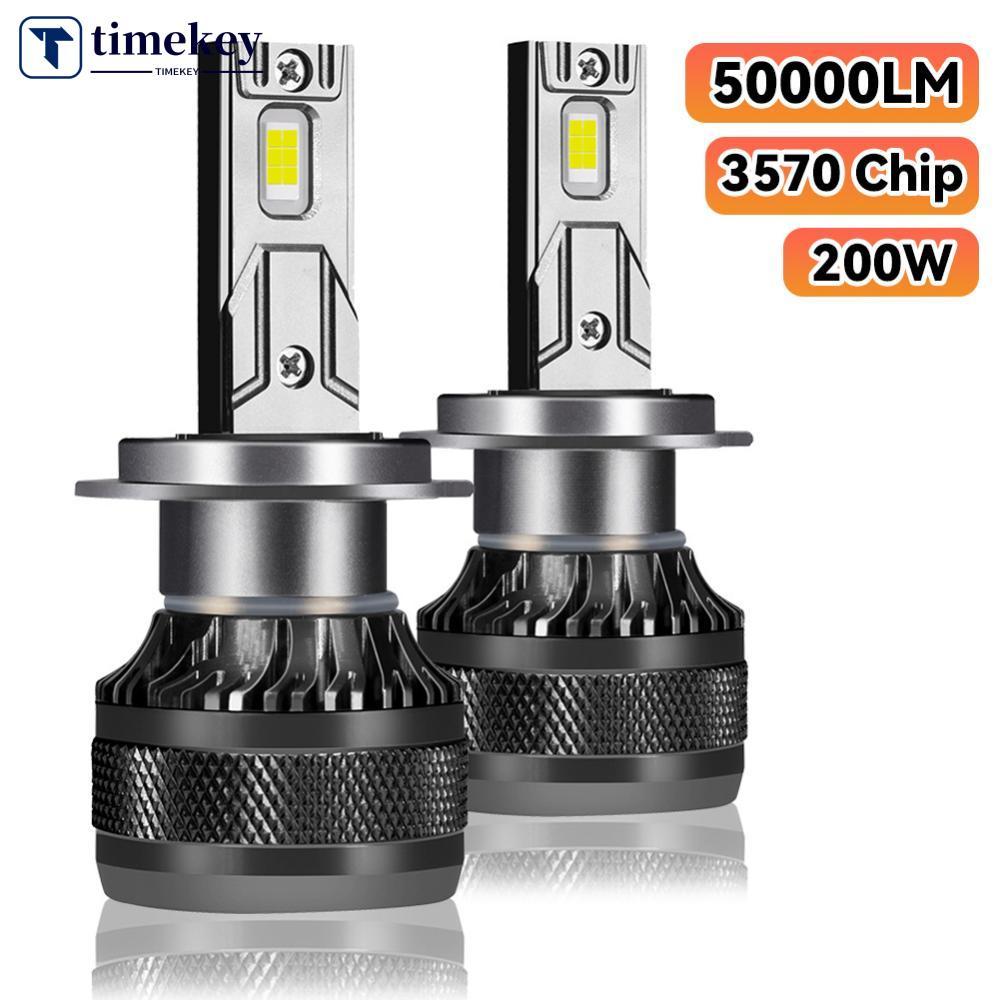TIMEKEY 1Pc 200W Carro LED Farol H1 H8 H11 HB3 HB4 9005 9006 H4 H7 Luzes 6000K 50000LM Auto Lâmpada Turbo Nevoeiro Lâmpa