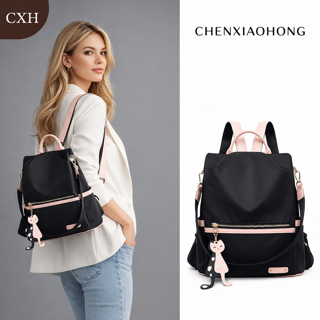 Bolsa impermeável Chen Xiaohong, mochila feminina de tecido Oxford, grande capacidade, mochila antifurto para estudantes