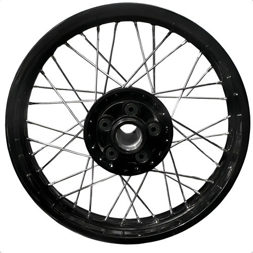 Roda Calha Folha Jante Aro Traseira Preto Xr 200 Cubo Preto Raios 4mm