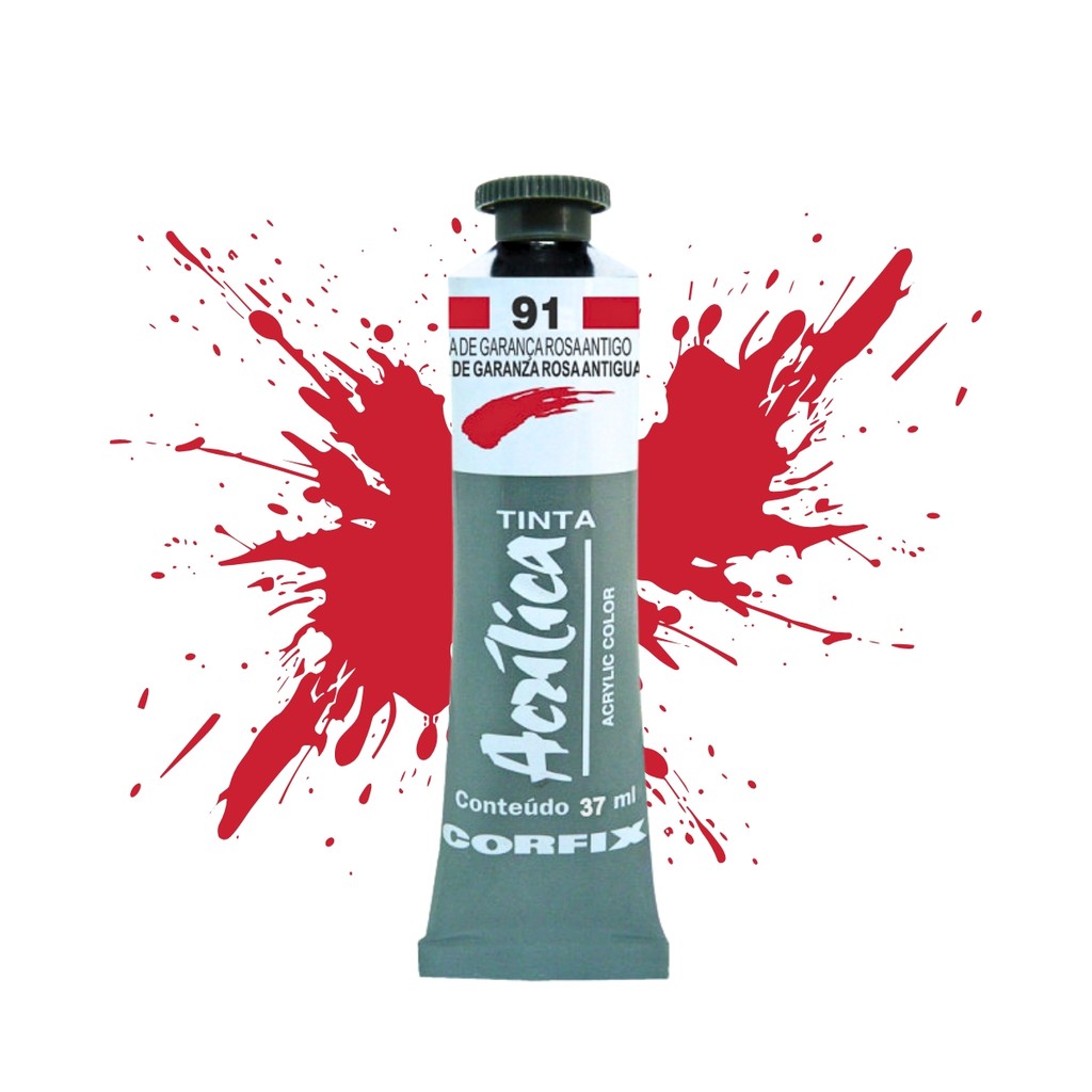 Tinta Acrilica Corfix 37Ml 091-laca de Garança Rosa An