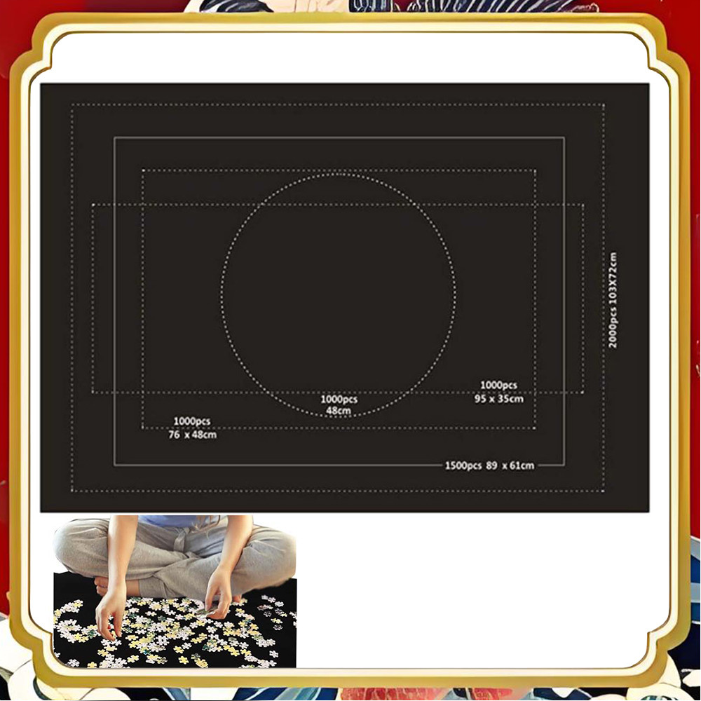 Tapete de quebra-cabeça de feltro 2.000 peças dedicado tamanho grande 120 x 80 cm tapete de armazenamento simples saco O