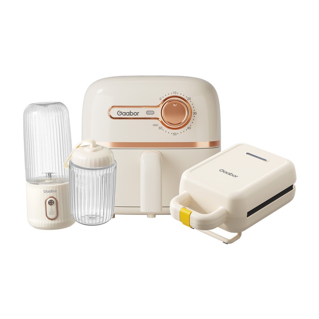 Gaabor Kit de Cozinha Portátil 3 em 1 com Air Fryer, Sanduicheira e Liquidificador