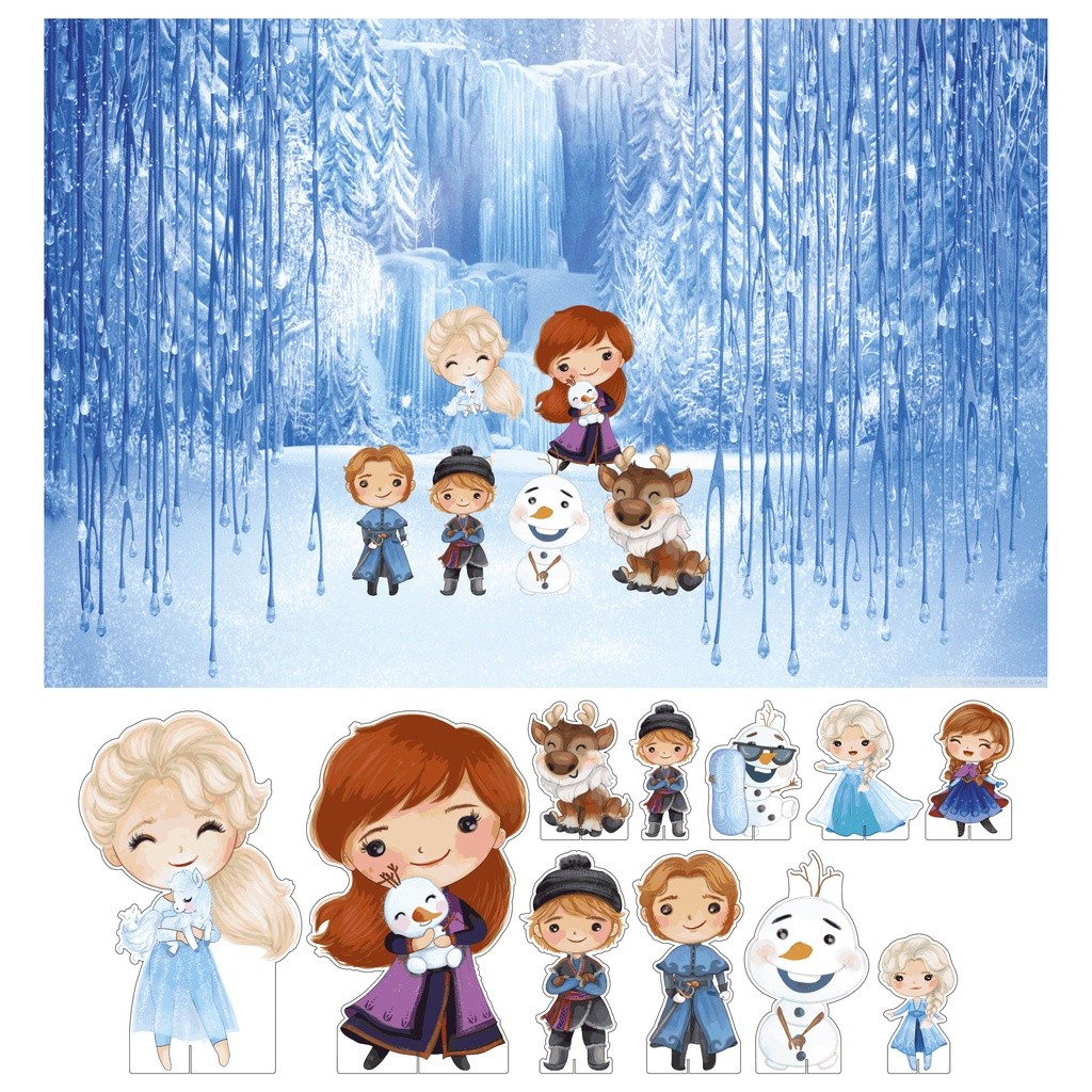 Kit Display + Painel Festa Infantil Frozen Cute FC