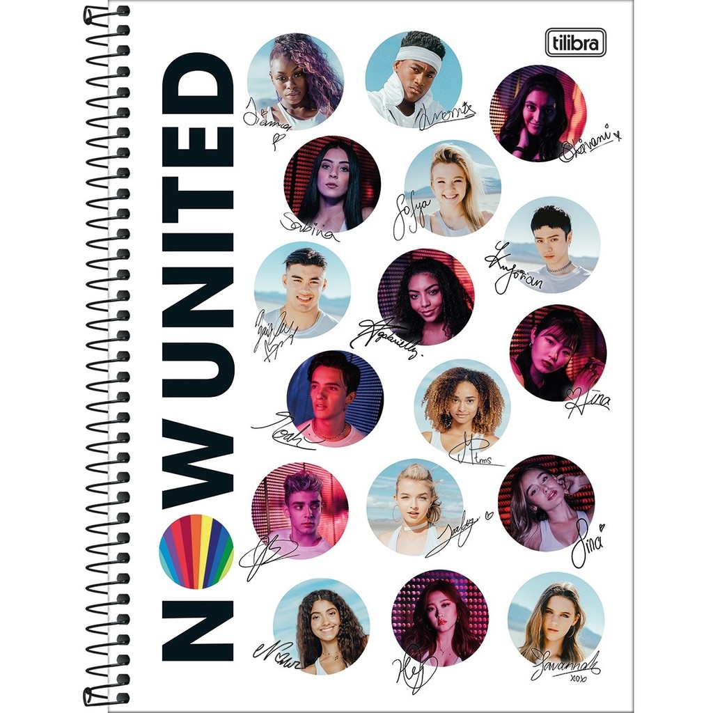 Caderno Universitário Capa Dura 1X1 80Fls - Now United - Tilibra - cod05