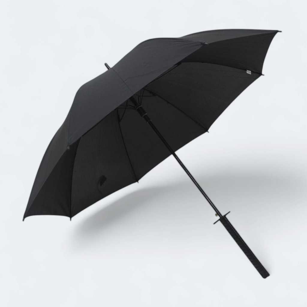 Guarda Chuva Automático Cosplay Espada Katana Samurai Cor Preto Desenho Do Tecido Liso