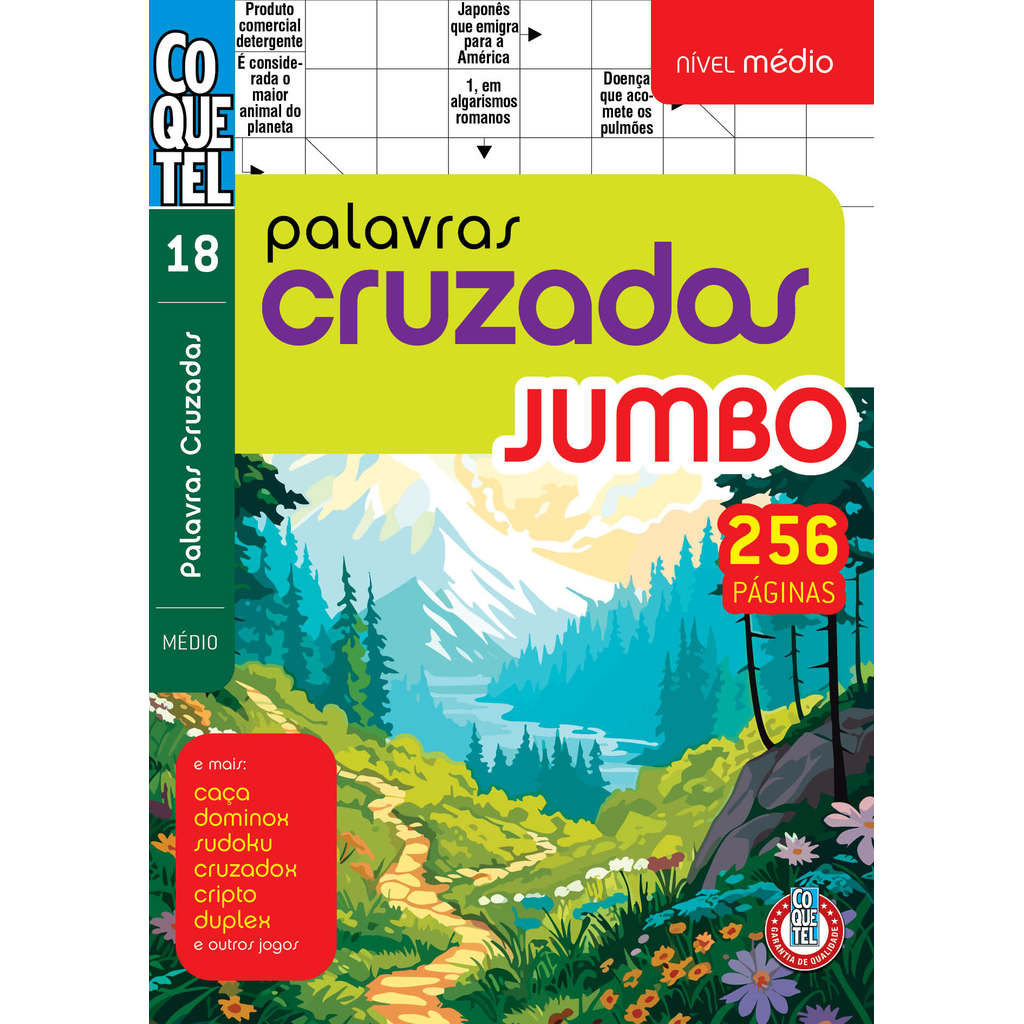 Livro Coquetel Jumbo Palavras Cruzadas Médio 18 S/P
