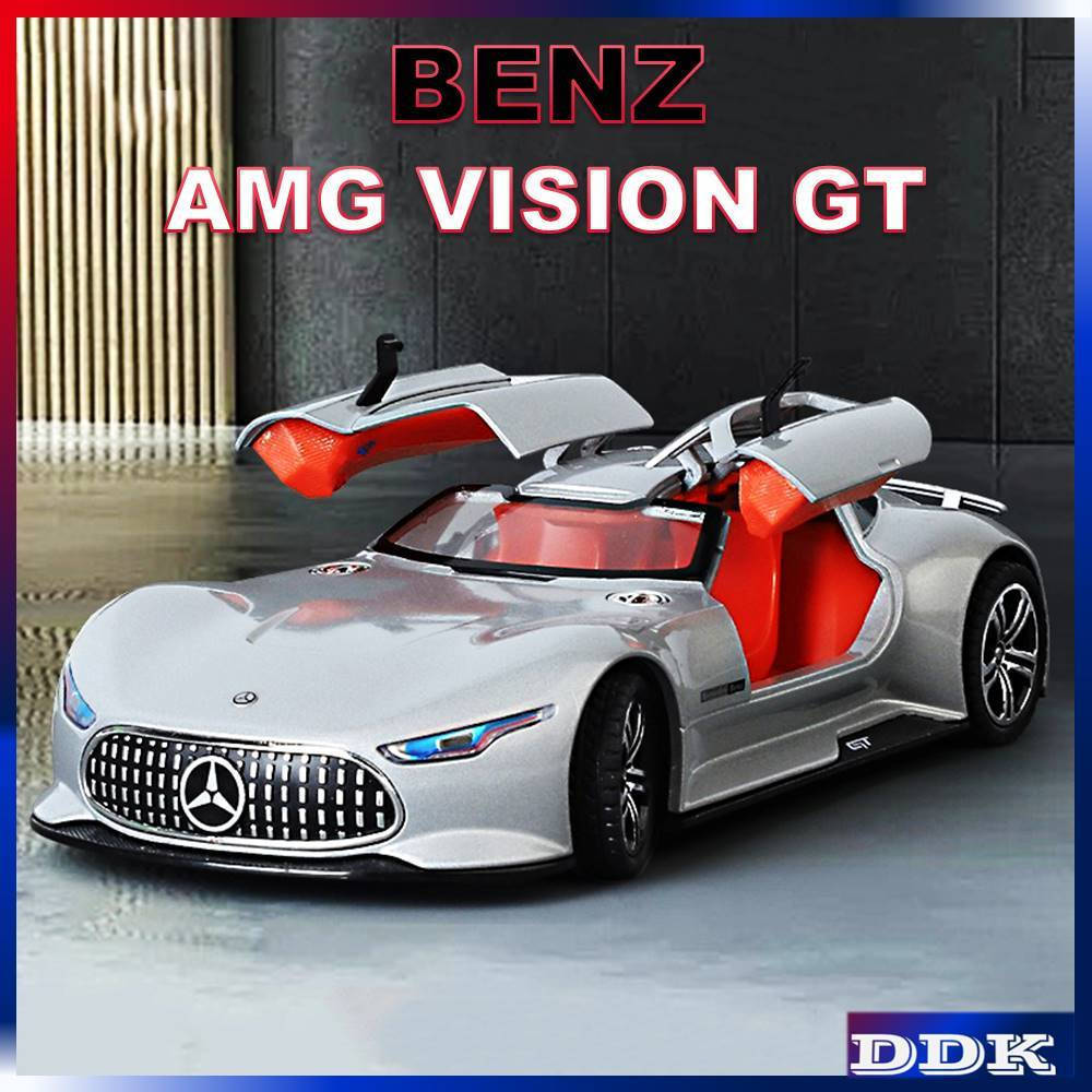 Miniatura de carro de brinquedo Mercedes-Benz AMG VISION GT em escala 1:24, presente para crianças e amigos.