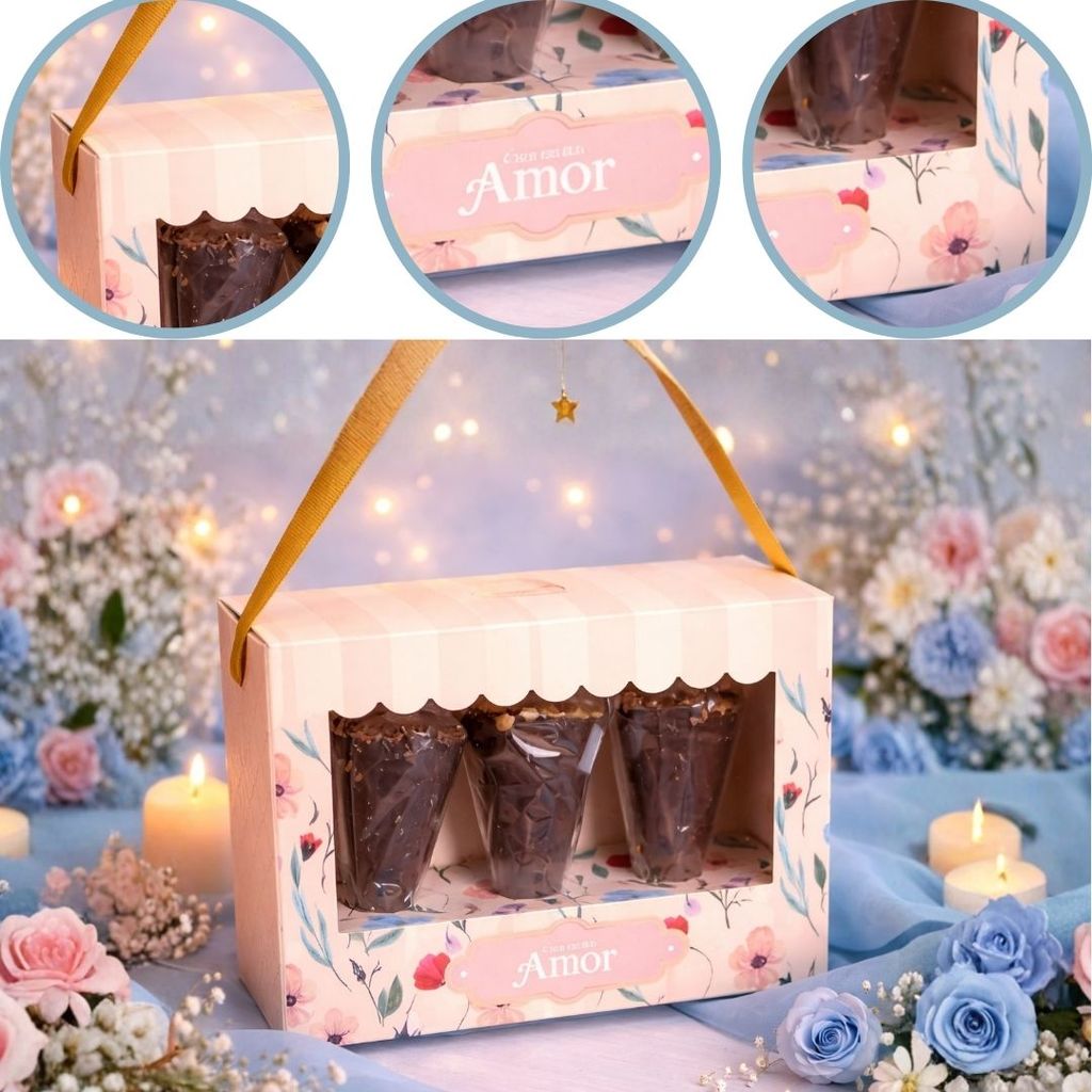 10 CAIXA PARA 3 CONES C/ ALÇA CARINHO 3268 ( DIA DAS MÃES JANGO 2026 ) OUTLET em Oferta na Shopee