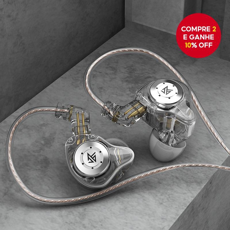 Fones de Ouvido KZ EDX Pro 3,5 mm com Fio, Fones Intra-Auriculares IEM TWS Sem Fio, Fones de Ouvido Estéreo HiFi com