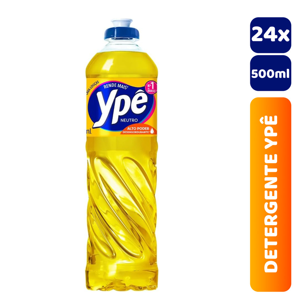 Kit C/24 Unidades Detergente Líquido Ypê 500ml Neutro