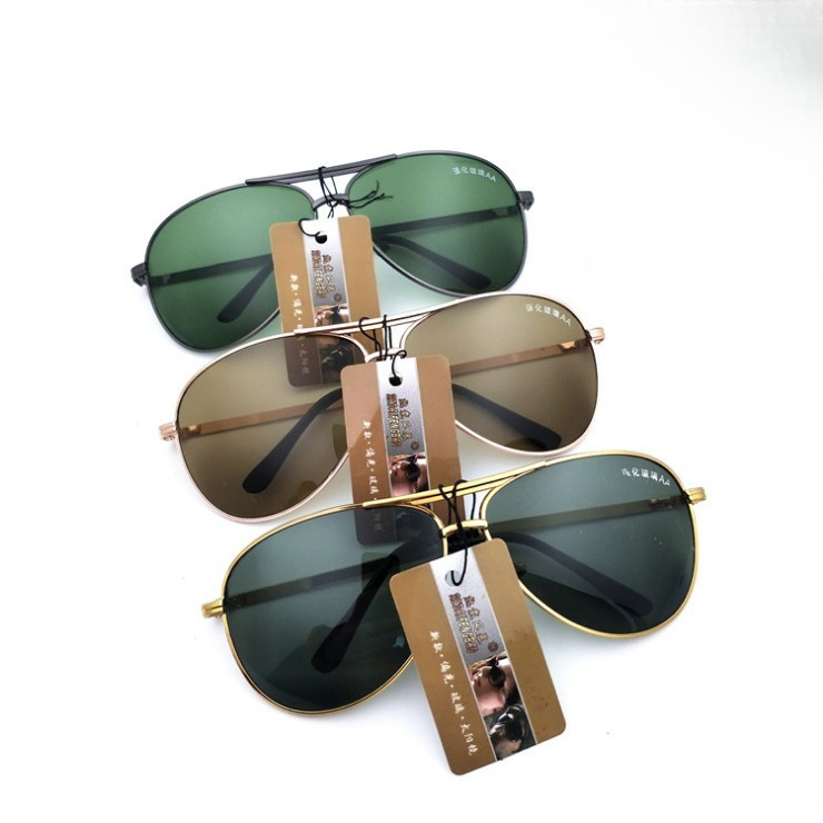 Novo Estilo [Óculos de Sol Preferidos] Óculos de Sol de Vidro para Homens, Óculos Aviador de Novo Estilo, Óculos de Cond