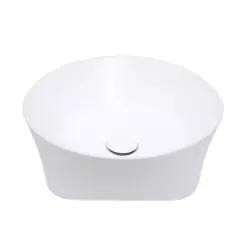 Cuba de Apoio para Banheiro Oval Louça Cerâmica Urban Pingoo - Branco