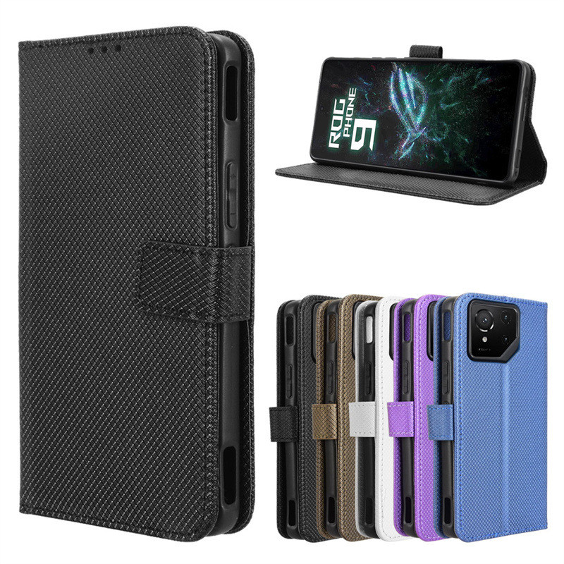 Adequado para asus ROG phone 9/9 Pro capa de telefone cartão Flip diamante padrão telefone capa de couro cabo