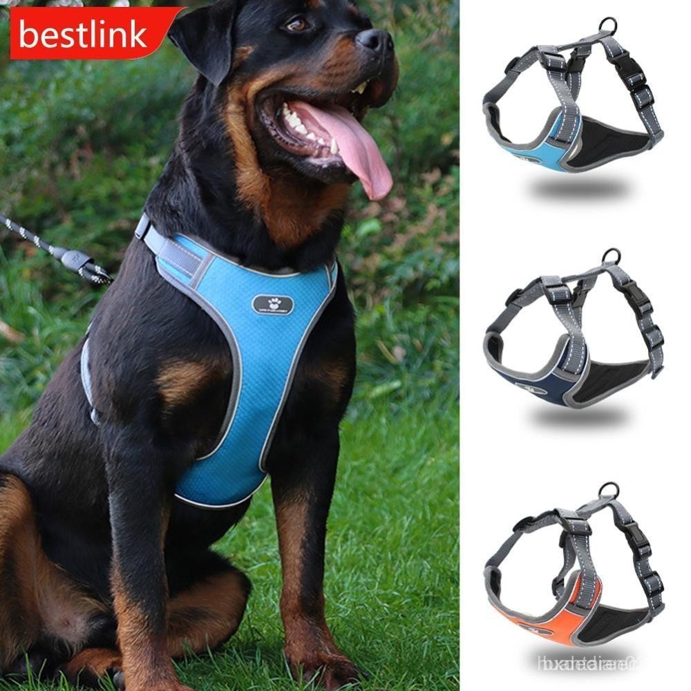 BESTLINK Arnês Para Cães Médios E Grandes , Coleira Reflexiva Ajustável , Acessórios Animais De Estimação N6U9