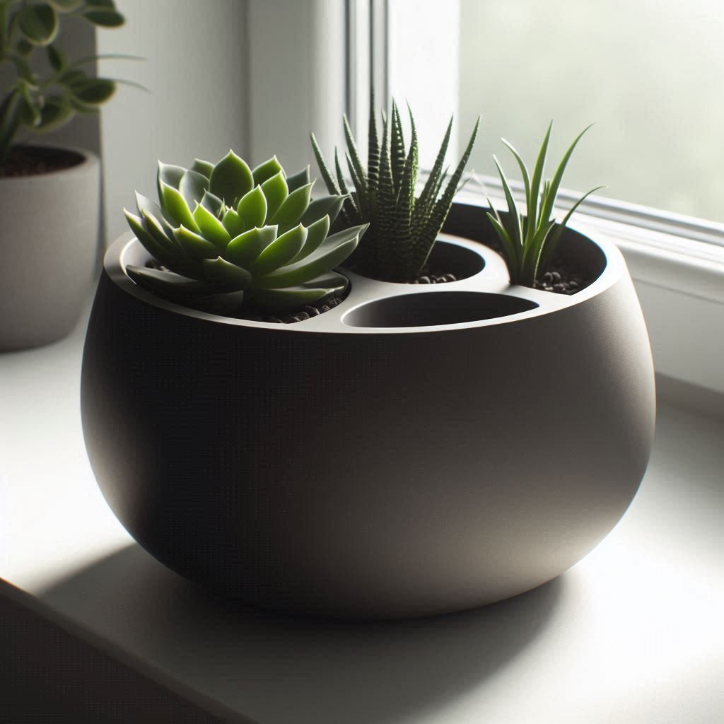 Vaso Decorativo Cachepot Autoirrigável Planta Suculentas Mesa Escritório Suculenta Plastico 8x14cm