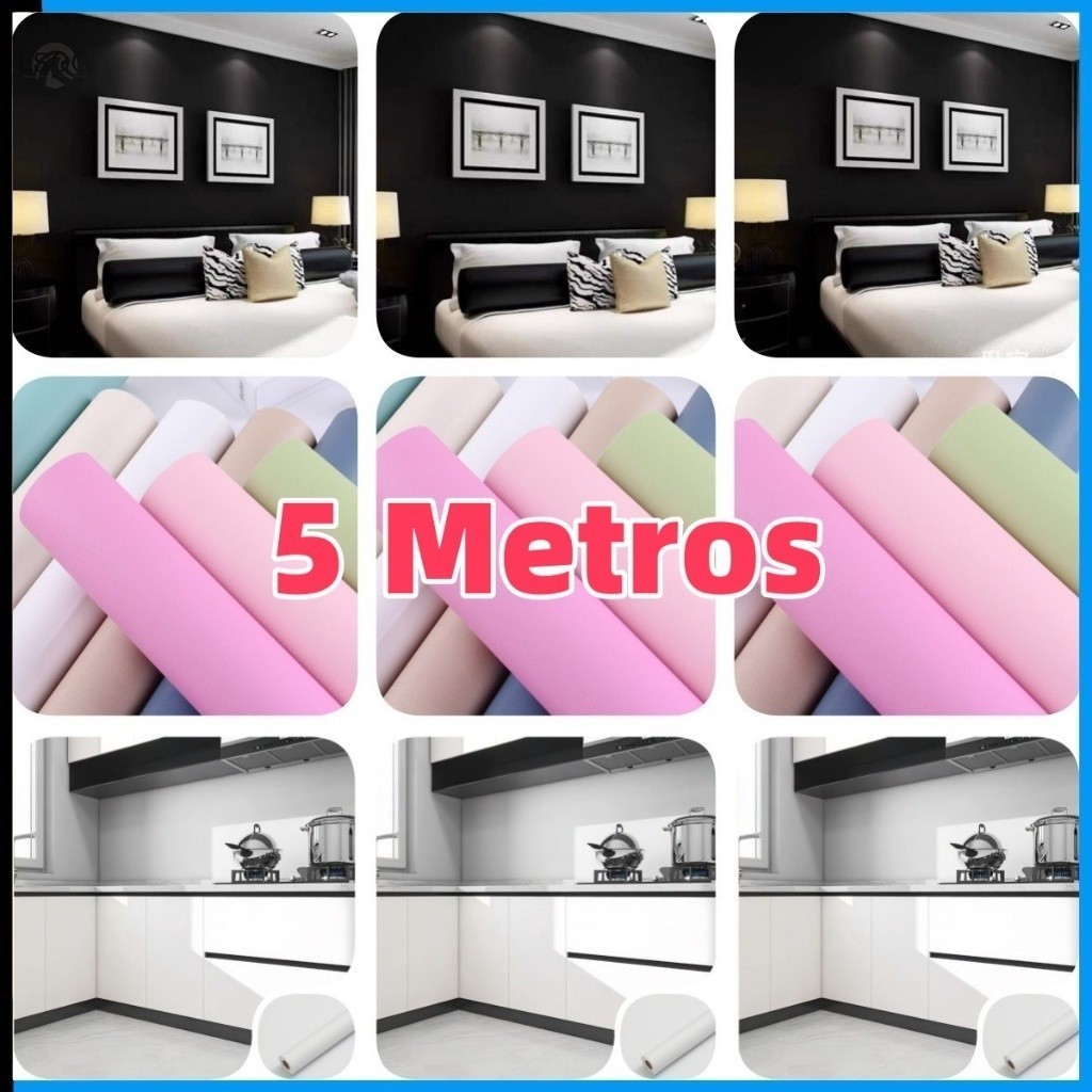 5 Metros - Papel Adesivo Contact Branco Fosco Envelopamento Lavável em Oferta na Shopee