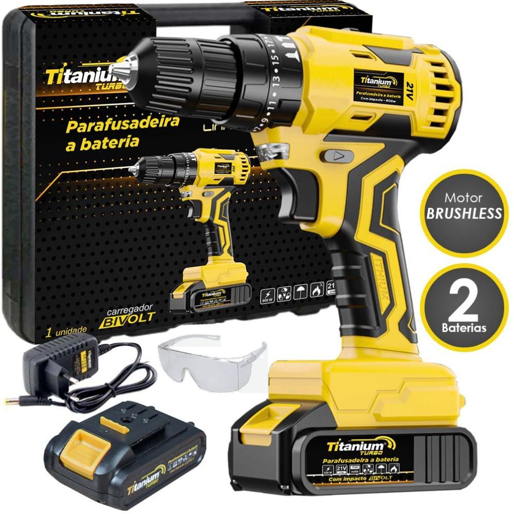 Kit Parafusadeira E Furadeira C/impacto Biv + Oculos Sky em Oferta na Shopee