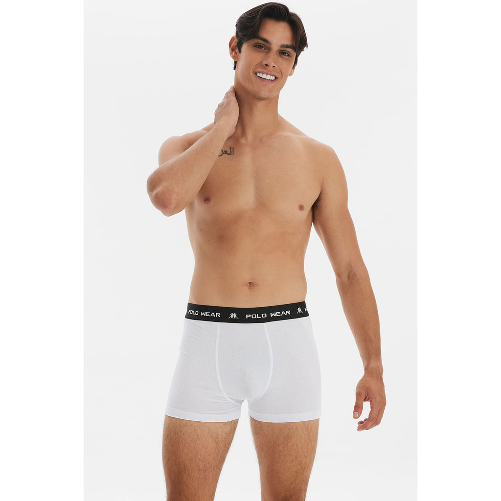 Detalhes do Kit 6 Cuecas Boxer Algodão Polo Wear Branco