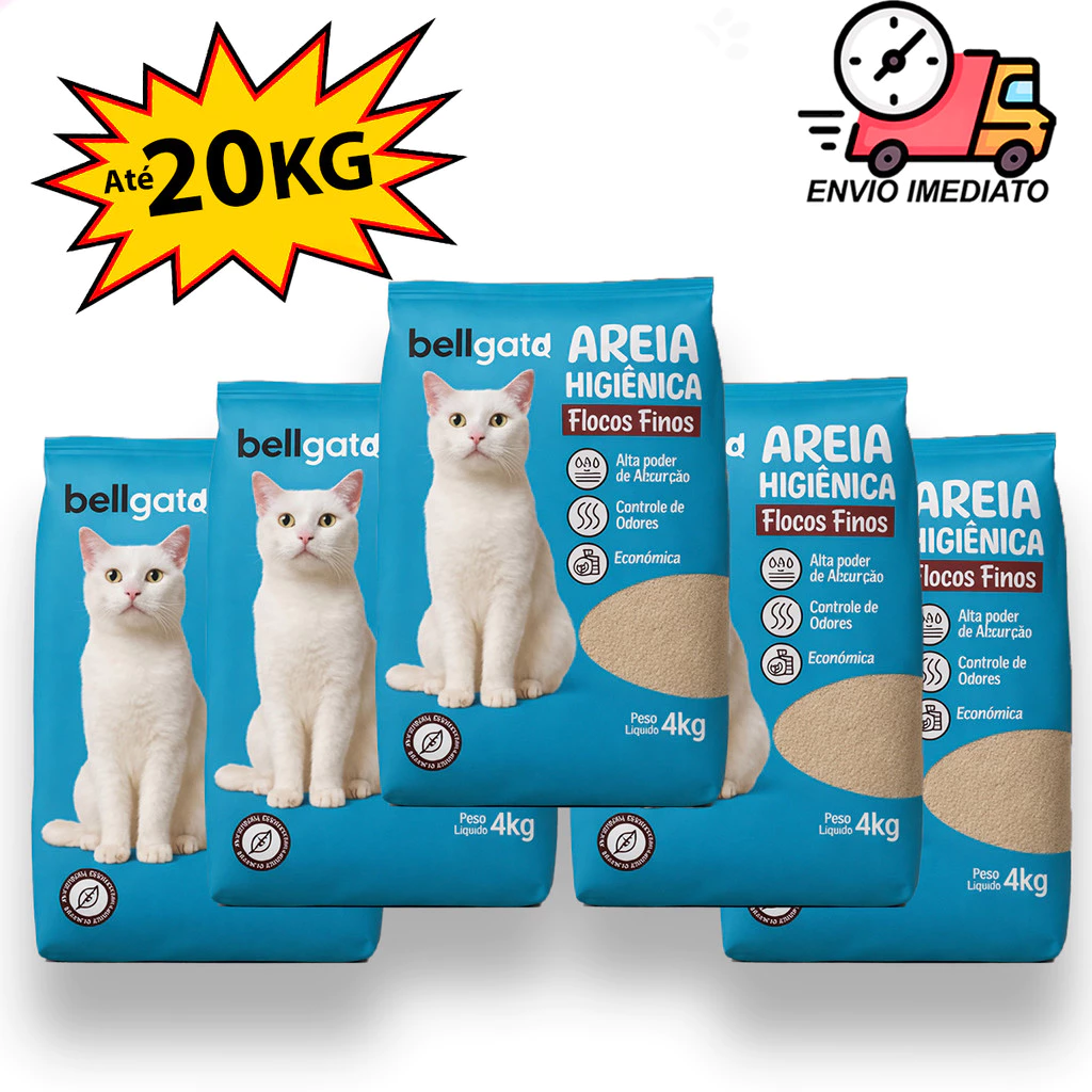 Areia Sanitária Para Gatos Bellgato Extra Fina Areia Para Gato Argila Pipicat Barata — imagem 1