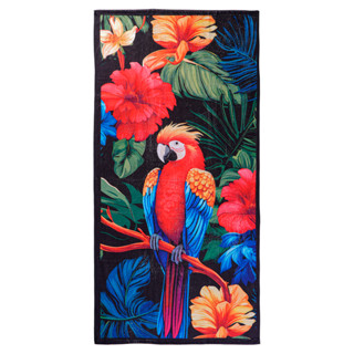 Toalha de Praia KazzaVip Microfibra 100% Poliéster Estampada Anti Areia Arara Vermelha 70cm x 140m Colorida em Oferta na Shopee