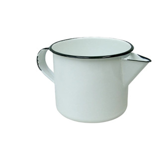 Caneca Leiteira Fervedor Café Rústica Esmaltada 1L Branca em Oferta na Shopee