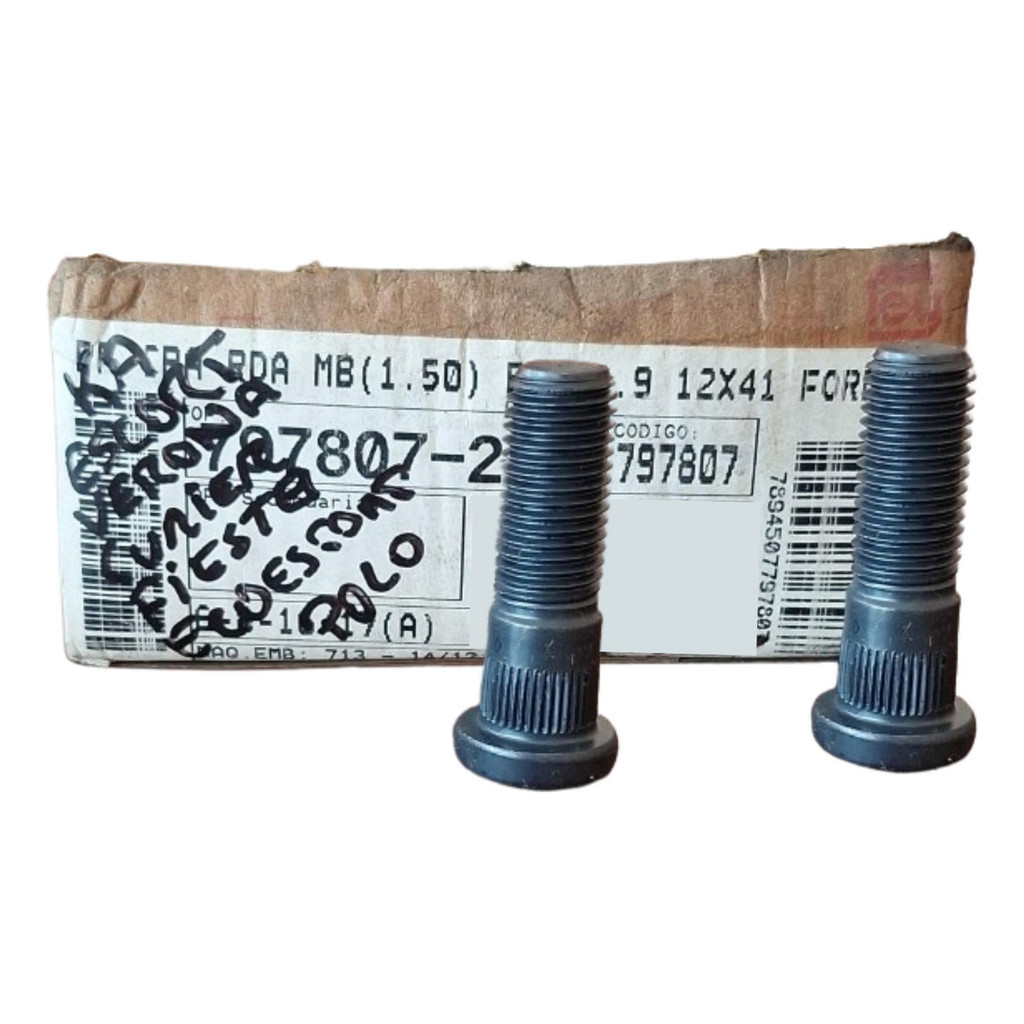 2x Parafuso Prisioneiro Roda M12x1,5x41 Ford Ka Escort Polo