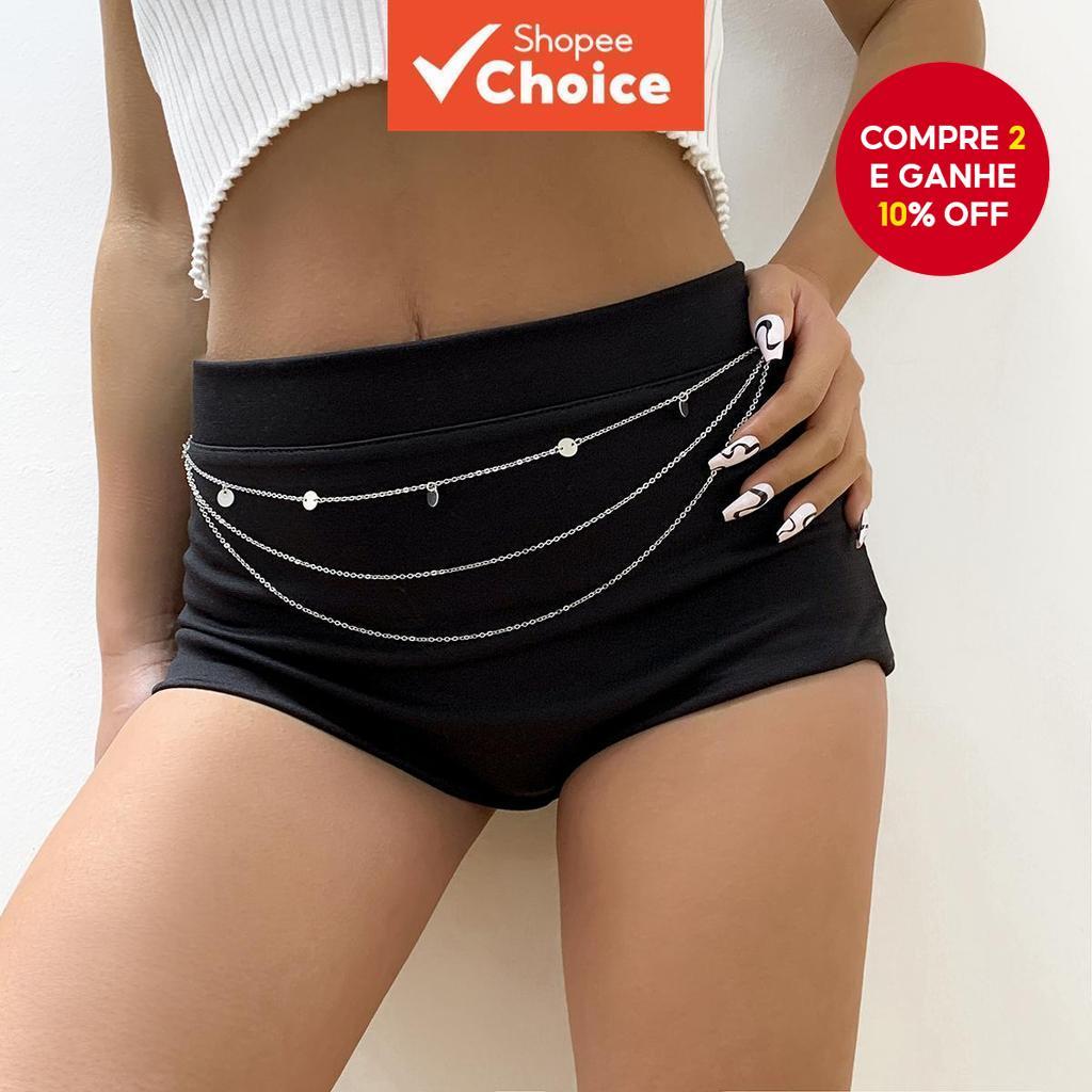 Encantos Tassel Em Camadas com Corrente de Cintura de Lantejoulas para Mulheres Sexy e Midriff-baring Acessórios 2024 em Oferta na Shopee