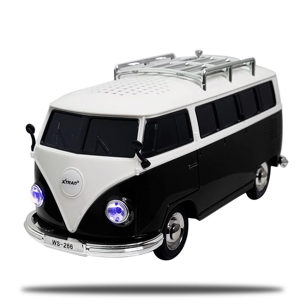 Caixa de Som Bluetooth Retrô Kombi USB FM Rádio Portátil Mini Alto-Falante