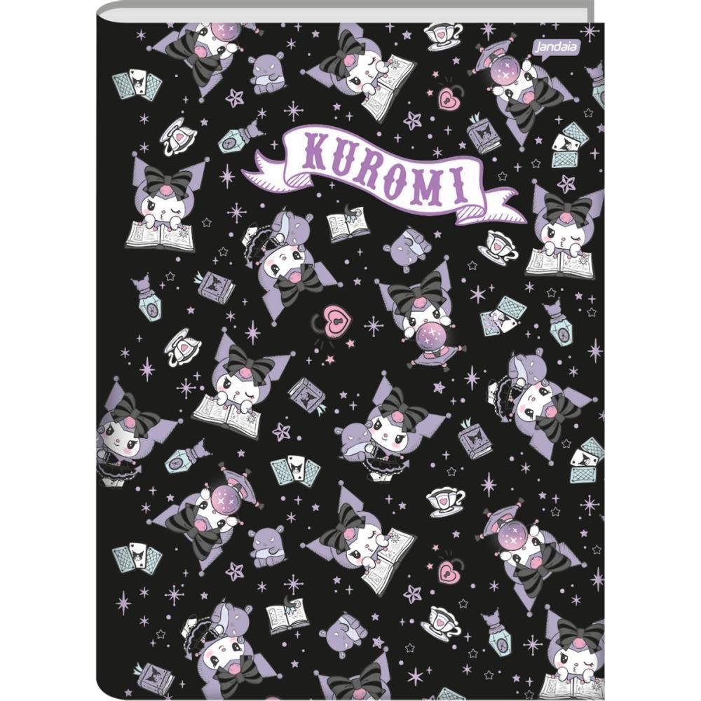 Caderno Brochurão Capa Dura Kuromi 80 Folhas Pacote  com 05