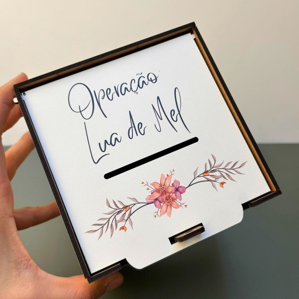 Caixa Urna Corte da Gravata Operação lua de mel Pix para Casamento