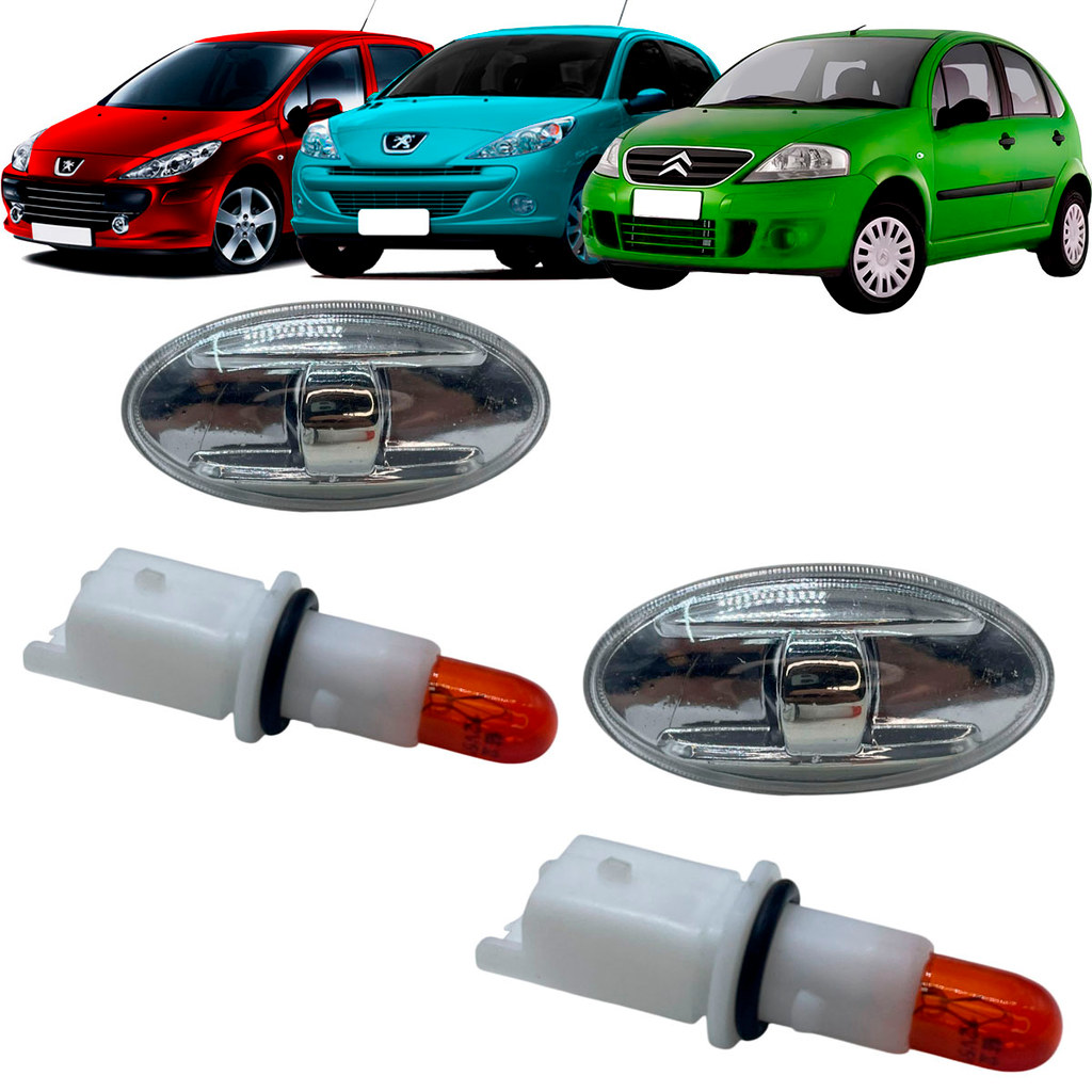 Par Lanterna Lateral Seta Pisca Paralama Peugeot 206 207 307