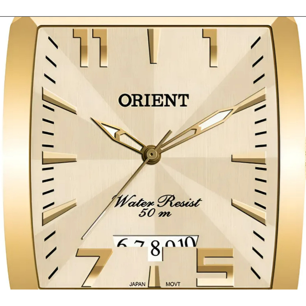 Relógio Orient Masculino Dourado Retangular - Ggss1007 C2kx