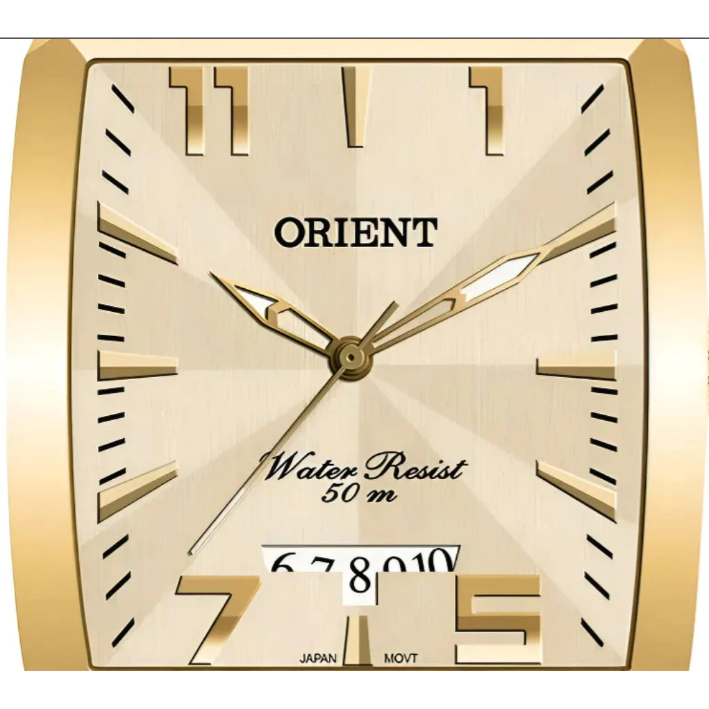 Relógio Orient Masculino Dourado Retangular - Ggss1007 C2kx