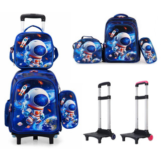 Mochila Escolar Infantil com Rodinhas + Carrinho + Lancheira + Estojo – Diversas Opções  jorge em Oferta na Shopee