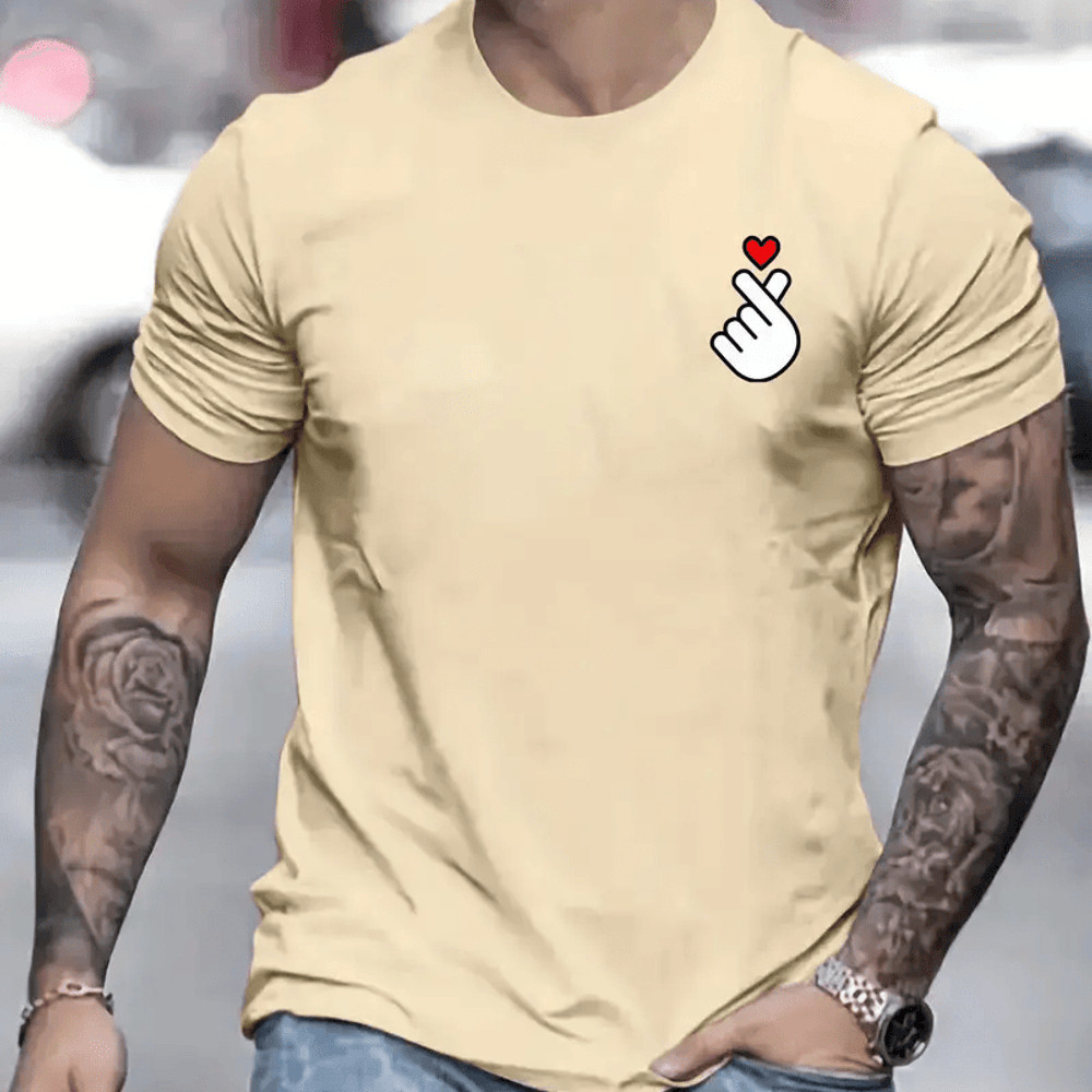 Camiseta Unissex 100% Algodão Premium Premium Estampado Gesto Coração Envio Em Até 4 Horas Envio Relâmpago