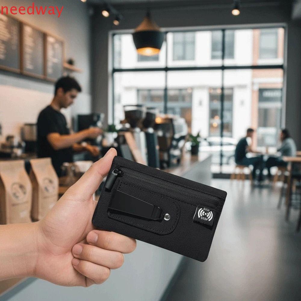 Bolsa NEEDWAYB Clip Stash , Carteira De Proteção RFID Fina Antimagnética , Para Cartão De Cor Sólida Com Clipe Traseiro