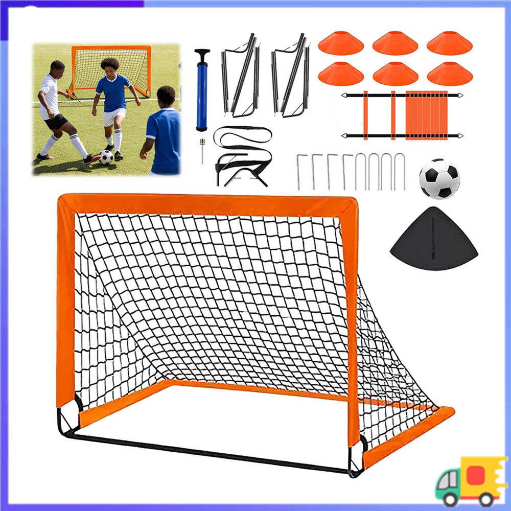 Kit portátil de ferramentas de treinamento de futebol para gol de futebol, rede de futebol Pop-up dobrável