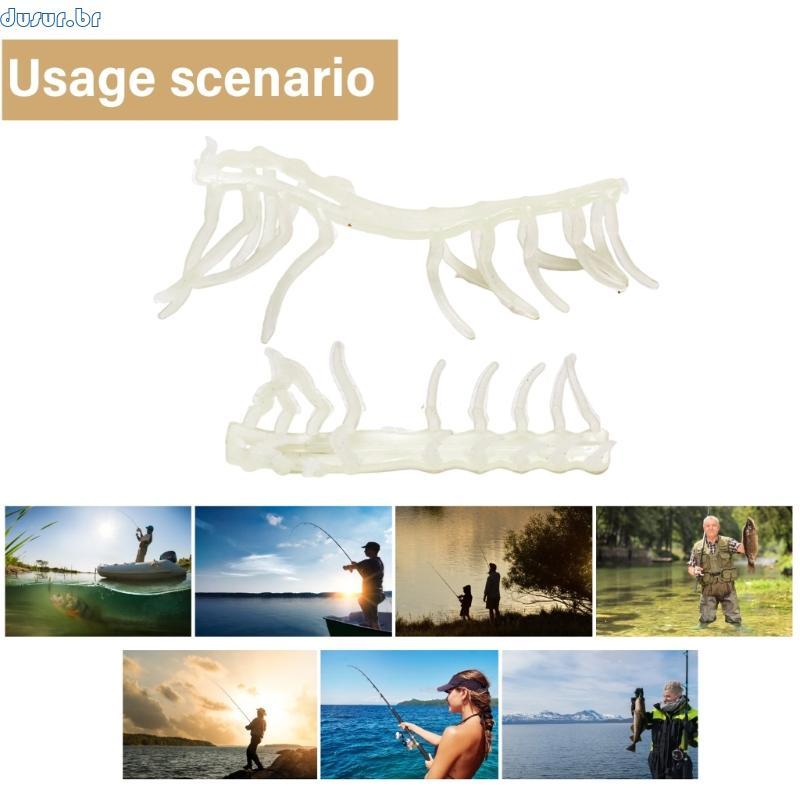 dusur9 10 Peças Iscas Lagostins Brilhantes Lagosta Camarão Para Salgada Pesca Silicone