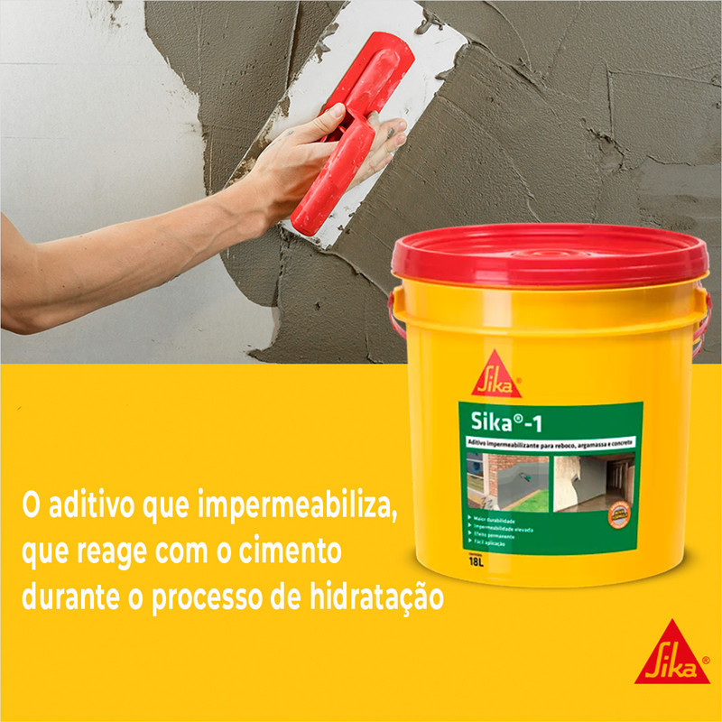 Aditivo Impermeabiliza Argamassa E Concreto Sika-1 Balde 18 Litros