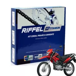 Kit Relação Tração Original Riffel Honda Nxr Bros 150 2003 A 2015