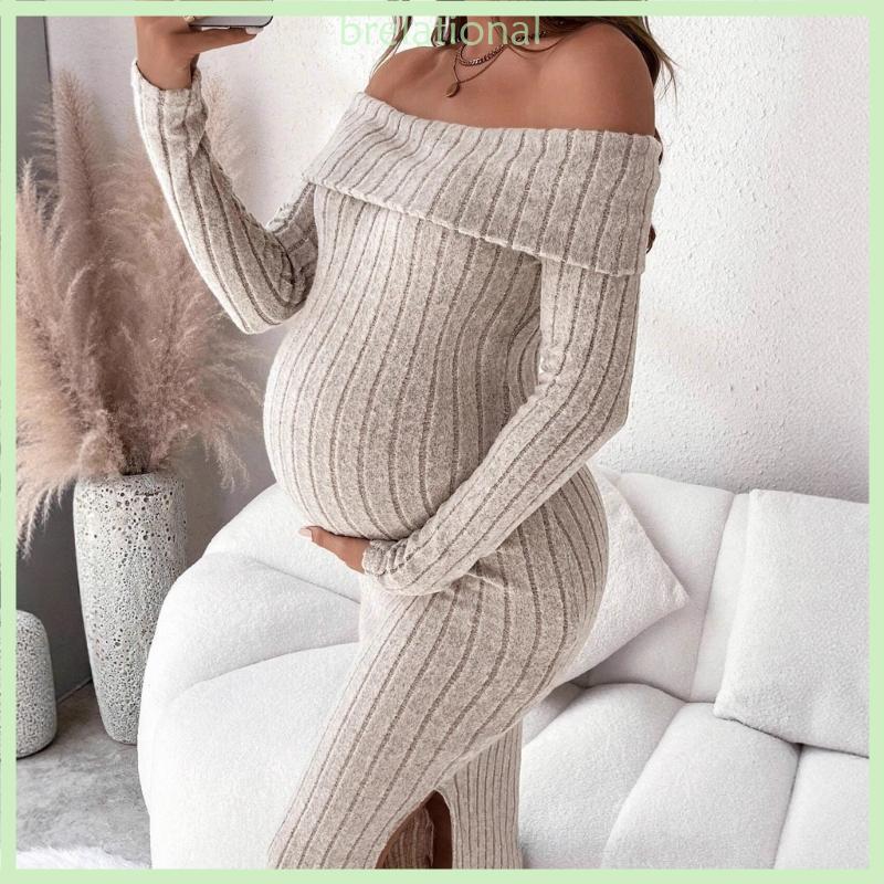 R Styles Vestido Maternidade Ombro Respirável Poliéster Para Uso Clima Quente