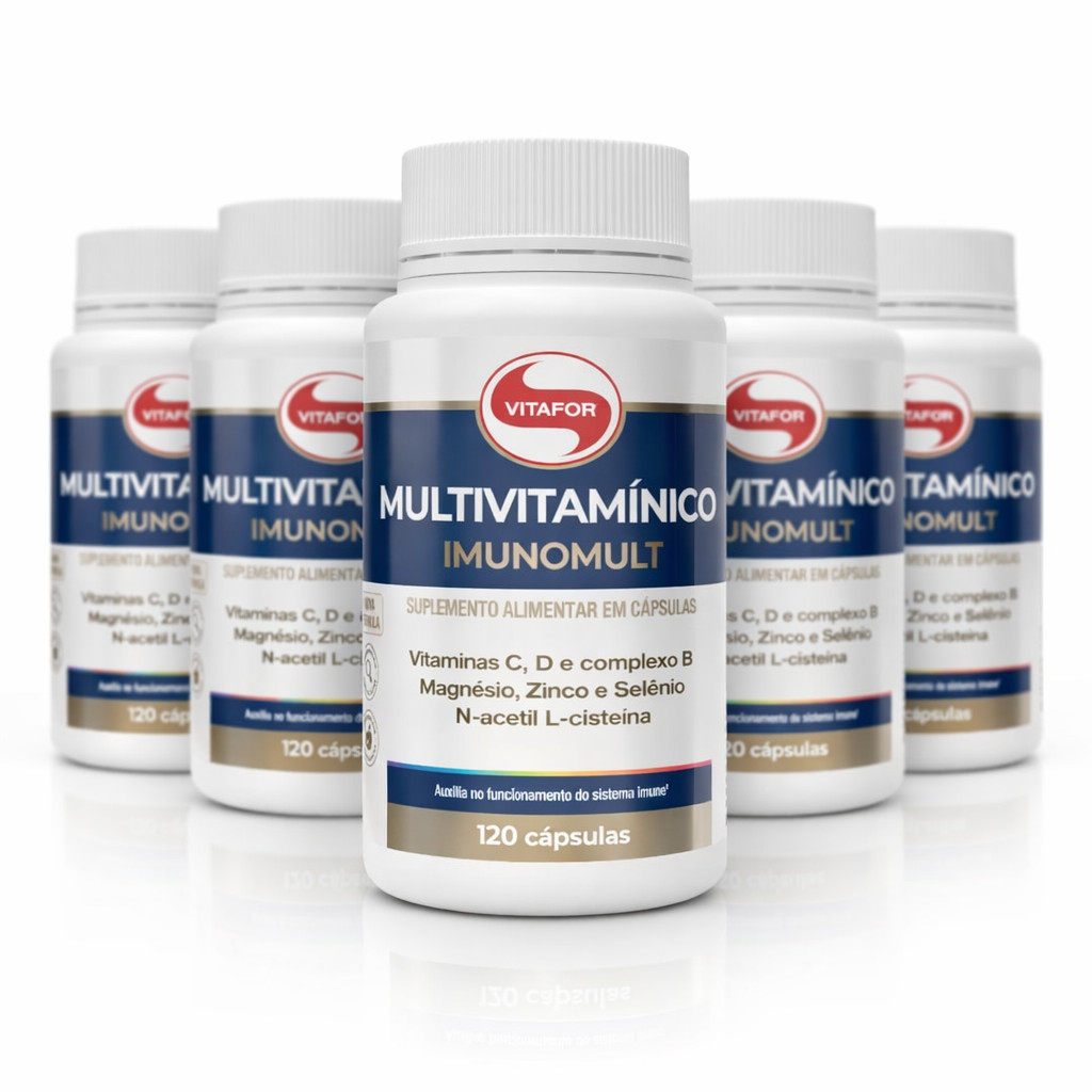 KIT 5 | Multivitamínico Imunomult Vitafor 120 Cápsulas