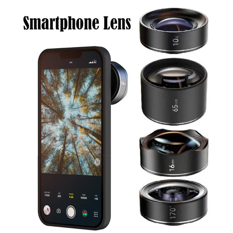 Kits De Lentes De Telefone 10x Macro 65mm Retrato 170 Olho De Peixe Para Celular IPhone 15 14 13 X Pro Max Samsung