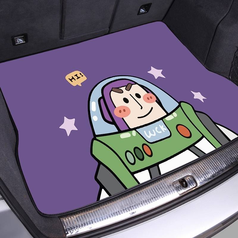 Lingke 06 Tapete De Porta-Malas Especial Cristal Veludo Desenho Animado Suprimentos De Design De Interiores De Carro EqEI