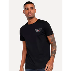 Camiseta Tommy Hilfiger Original Masculina Brand Love Small Logo Preta