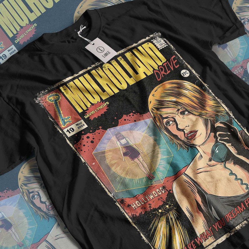 Camiseta Masculina Feminina Oversized Camisa Streetwear Vintage Mulholland Drive Aesthetic David Lynch Estilo Urbano