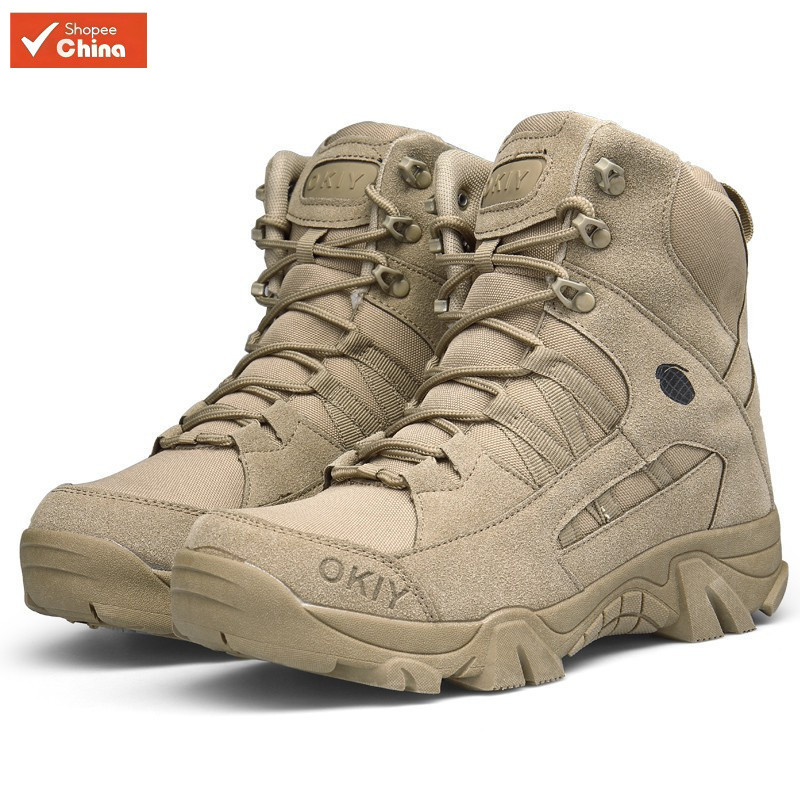 Botas Militares Masculinas de Couro Genuíno para Trabalho, Táticas, para Combate ao Ar Livre, Caça e Uso Casual, Modelo