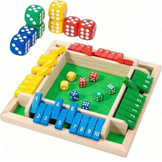 Jogo de Tabuleiro Educativo Feche a Caixa De Dados Quatro Lados Matemático Infantil MDF Kizumba